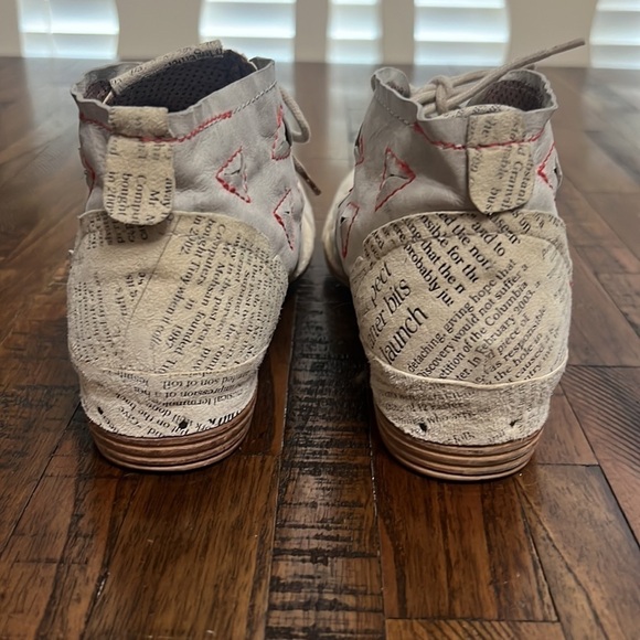 VTG Clocharme Ankle Bootie newsprint cap toe lace up 80’s size 37 - Picture 6 of 16